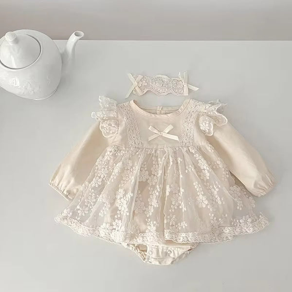 Girls Rosalie lace romper
