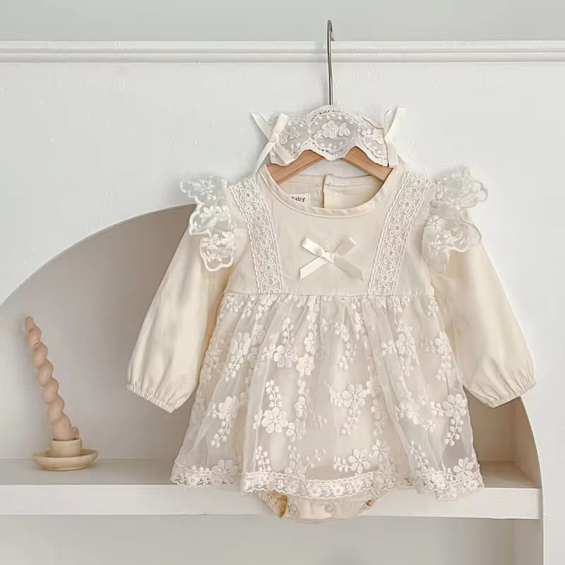 Girls Rosalie lace romper