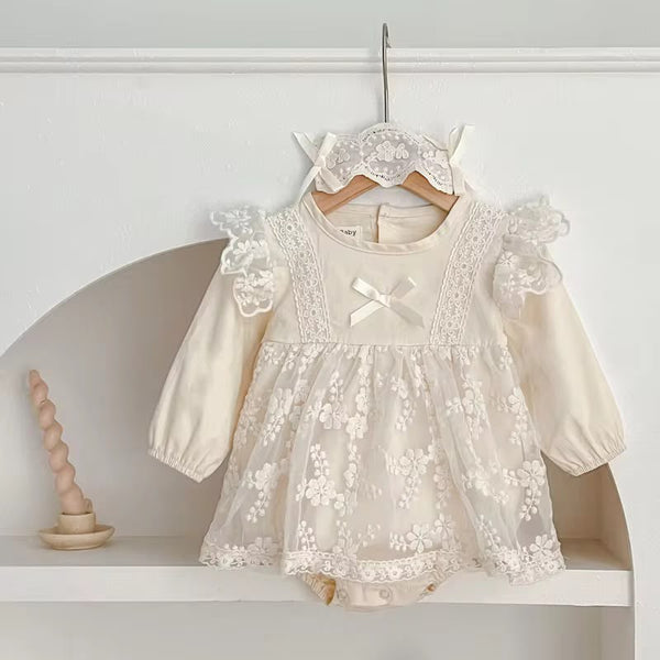 Girls Rosalie lace romper